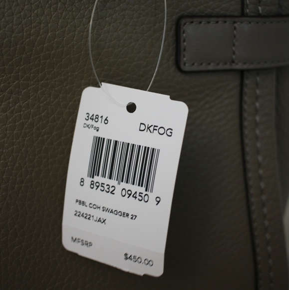 Coach Swagger 27 Pebble Leather in Grey NWT - Picture 8 of 8